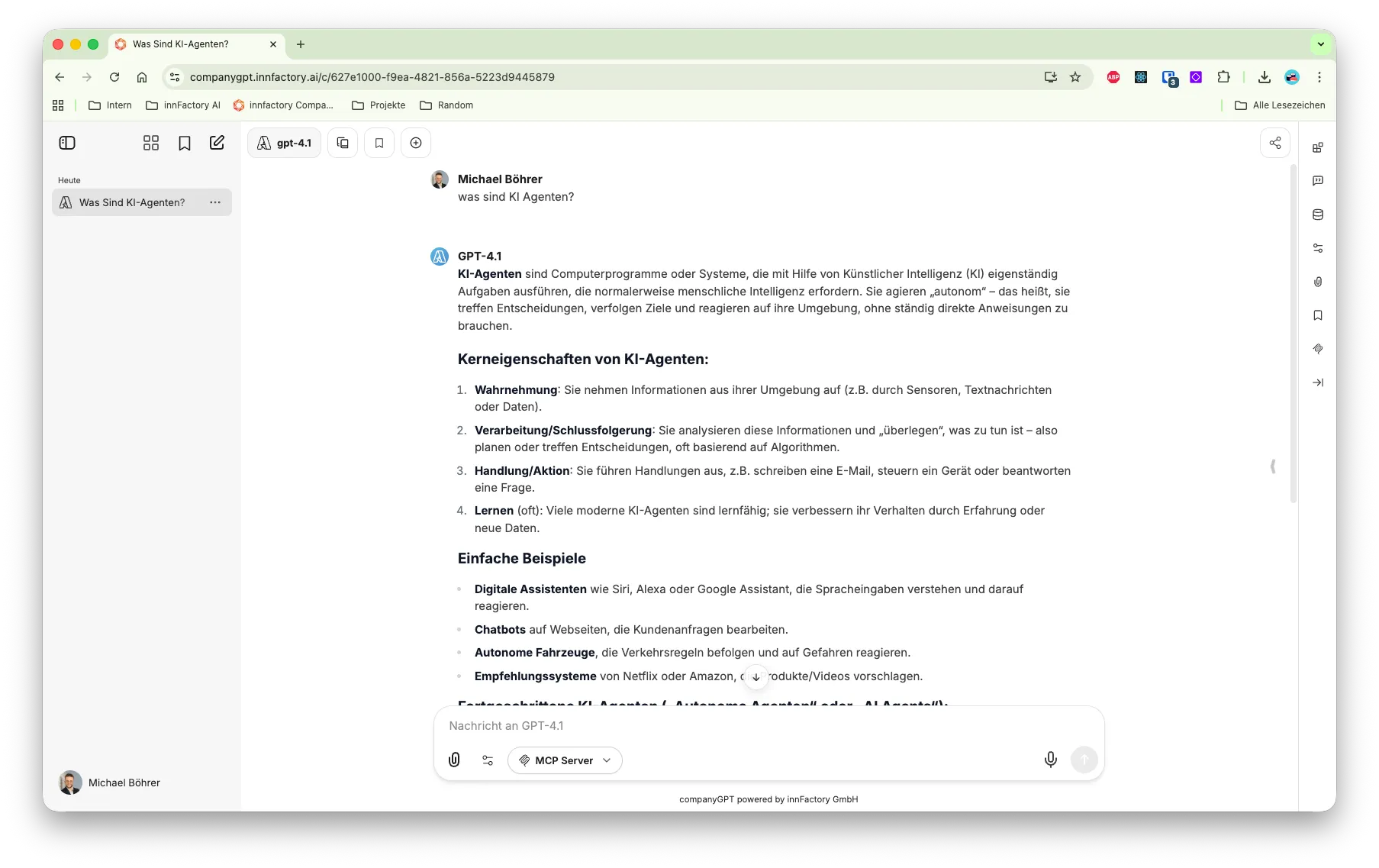 chat interface