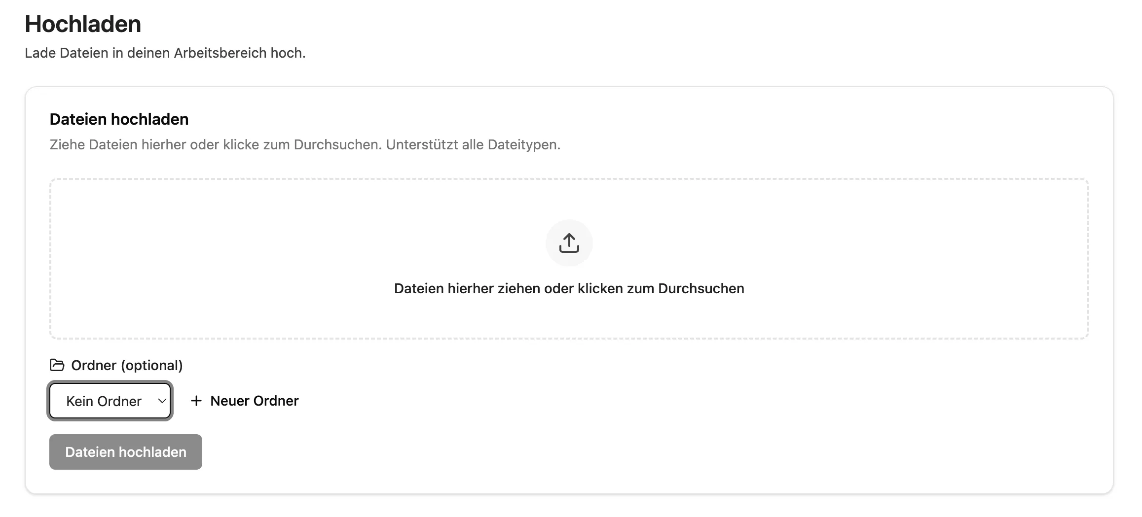 Dateien hochladen