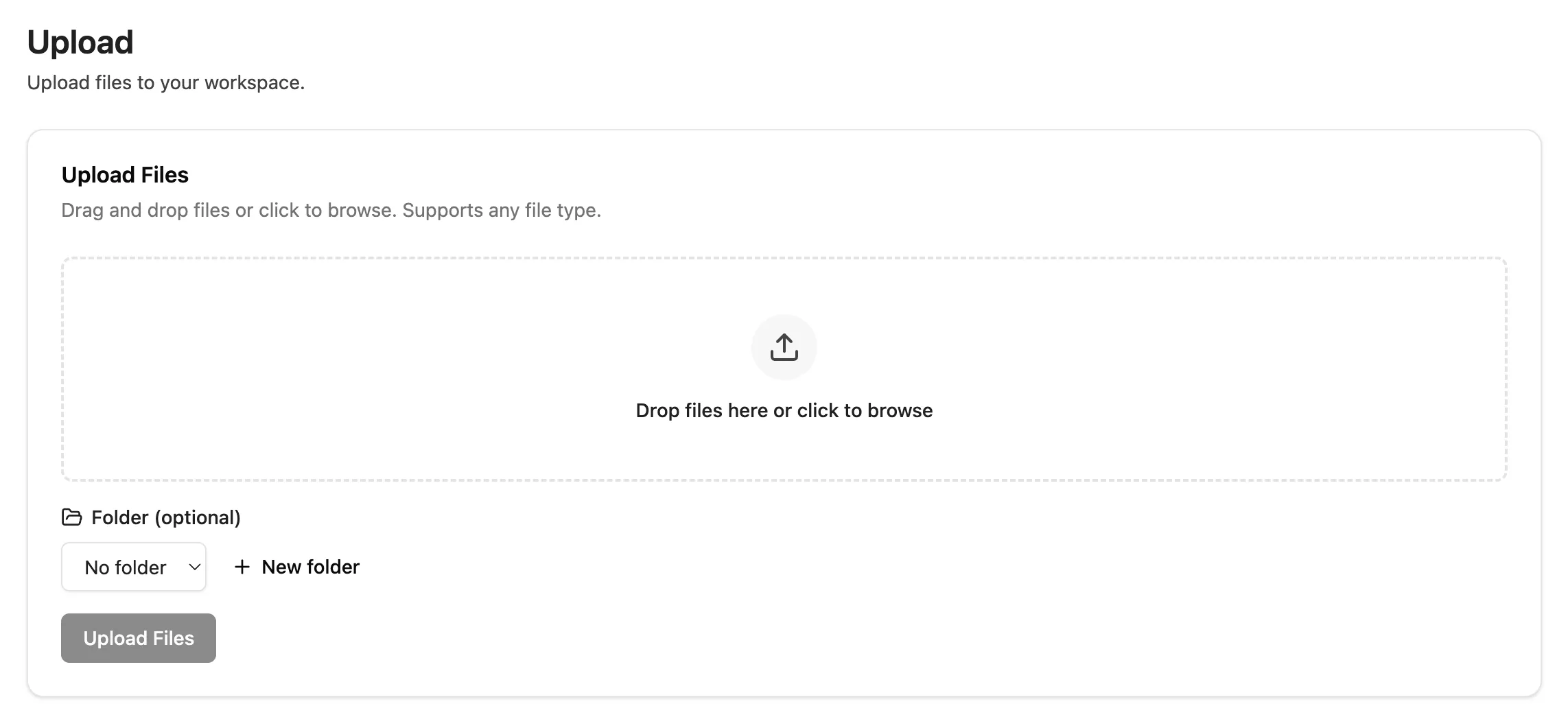 Upload view