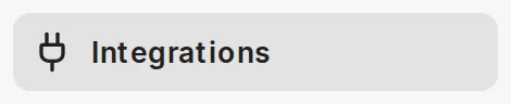 The Integrations entry in the companyRAG sidebar