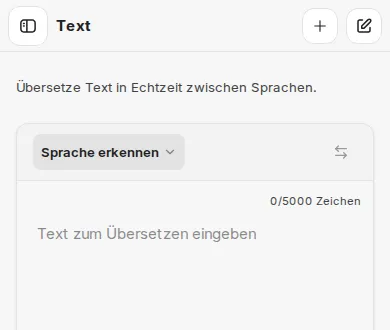 Kopfzeile auf dem Smartphone mit Seitenleiste öffnen, Seitentitel, einer Aktion und Neuer Chat