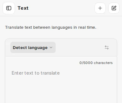 Header on a smartphone with Open sidebar, the page title, an action and New chat